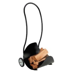 Chariot à Bois 2 Roues - Charge Max 136 Kg - Roues Caoutchouc Tout-terrain - Cadre Métal Robuste - Pour Transport Et Rangement De Bûches Intérieur/extérieur